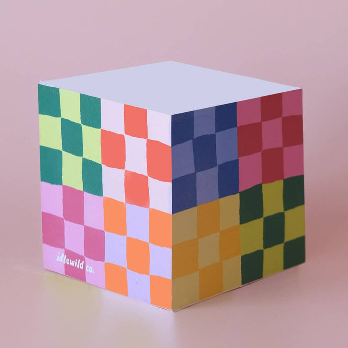 Idlewild Co. Sticky Note Cube - Rainbow Check