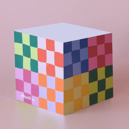Idlewild Co. Sticky Note Cube - Rainbow Check