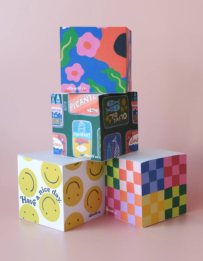 Idlewild Co. Sticky Note Cube - Rainbow Check