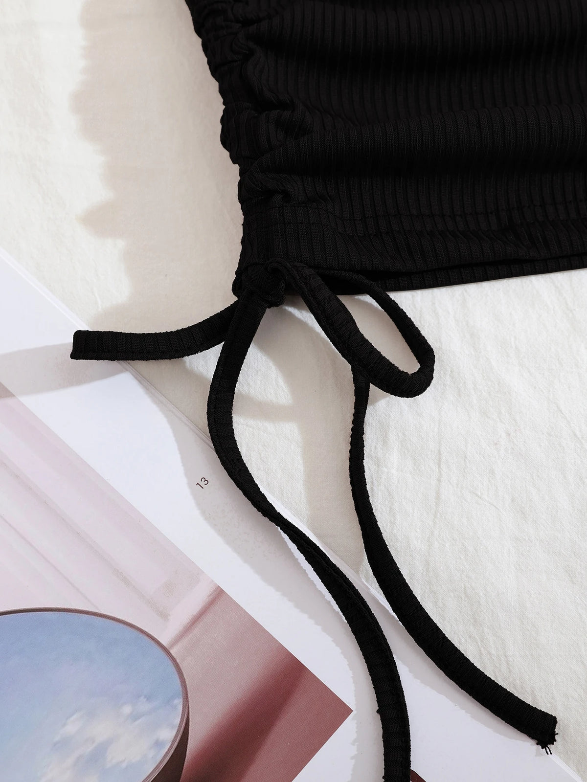 INAWLY Drawstring Side Crop Tank Top