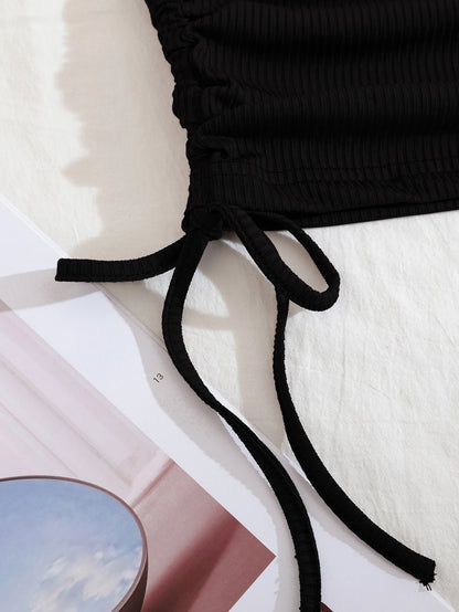 INAWLY Drawstring Side Crop Tank Top