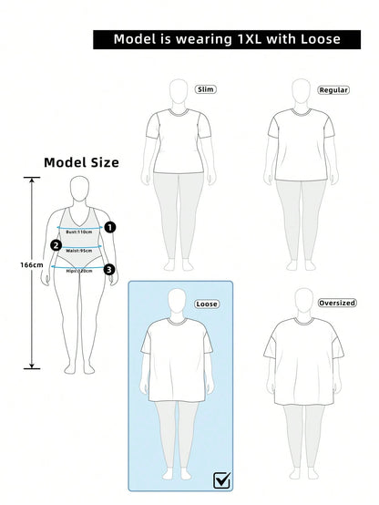 INAWLY Plus Size Women's Summer Duck Embroidery Round Neck Short Sleeve Casual T-Shirt