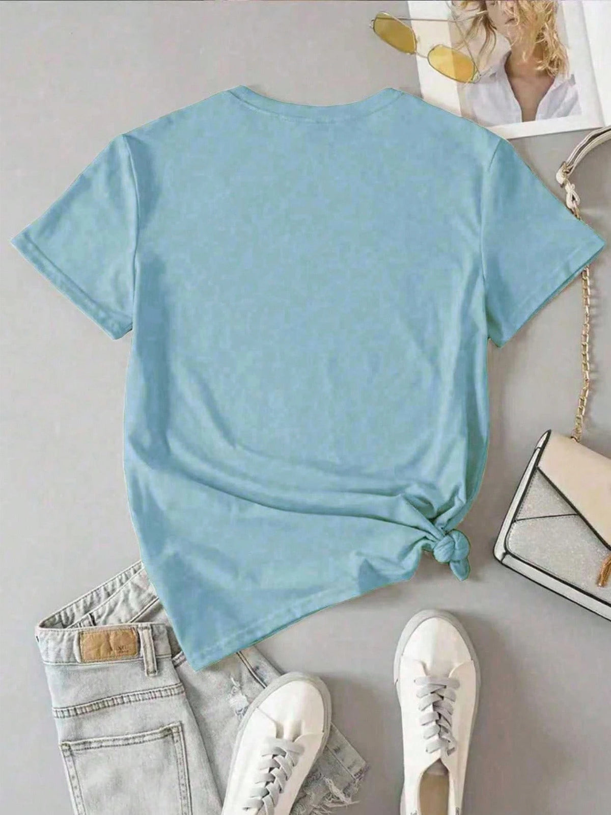 INAWLY Women's Shell Print Casual Round Neck Short Sleeve T-Shirt, Summer