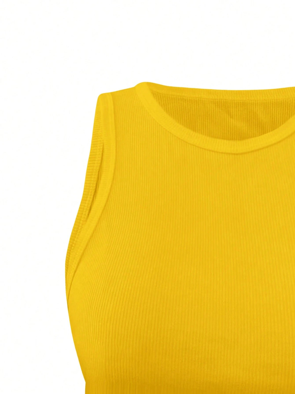 INAWLY Women's Solid Color Crew Neck Ribbed Casual Slim Fit Tank Top