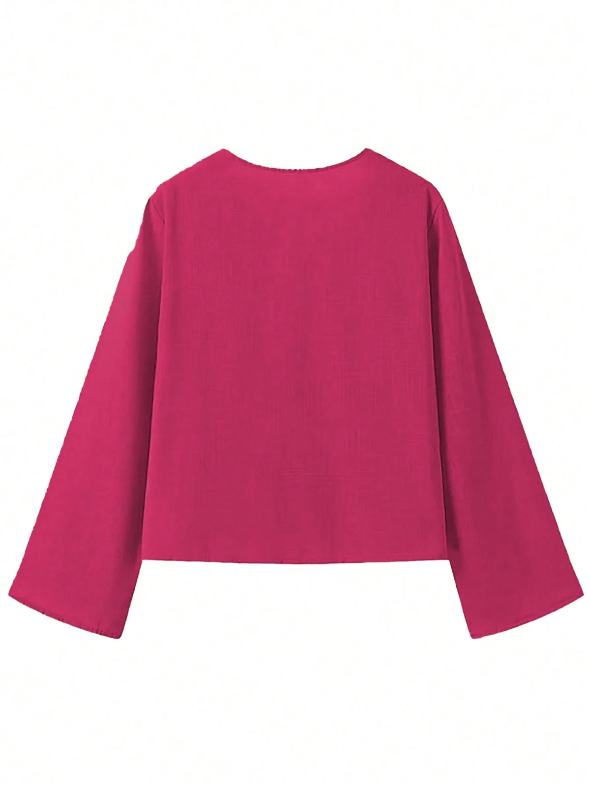 INAWLY Women's Solid Color Front Tie Long Sleeve Casual Blouse Women Shirt