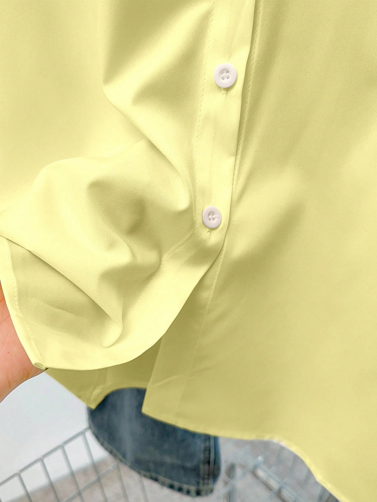 INAWLY Women's Solid Color Long Sleeve Single-Breasted Casual Shirt