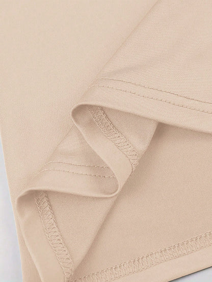 INAWLY Women's Solid Color Round Neck Short Sleeve T-Shirt, Simple And Fashionable, Suitable For Summer