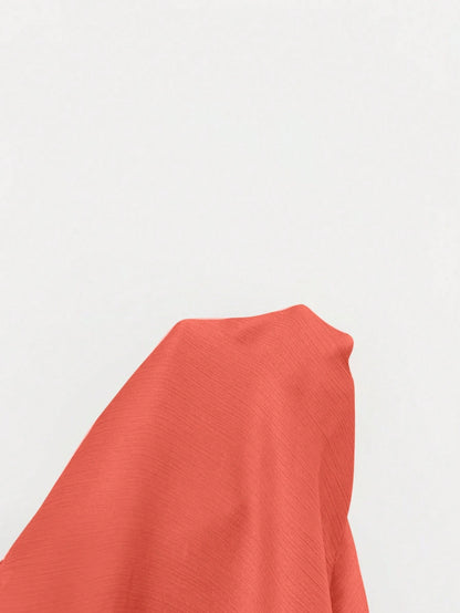 INAWLY Women's Solid Color V-Neck Knotted Casual Versatile Daily Wear Shirt
