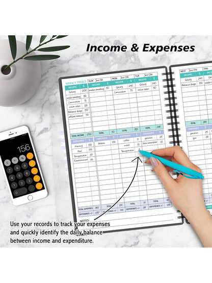 Income And Expense Tracker Notebook For Better Money Management- Bookkeeping Record Book- Income And Expense Log Book Small Business- Ledger Books For Bookkeeping Back To School School Supplies