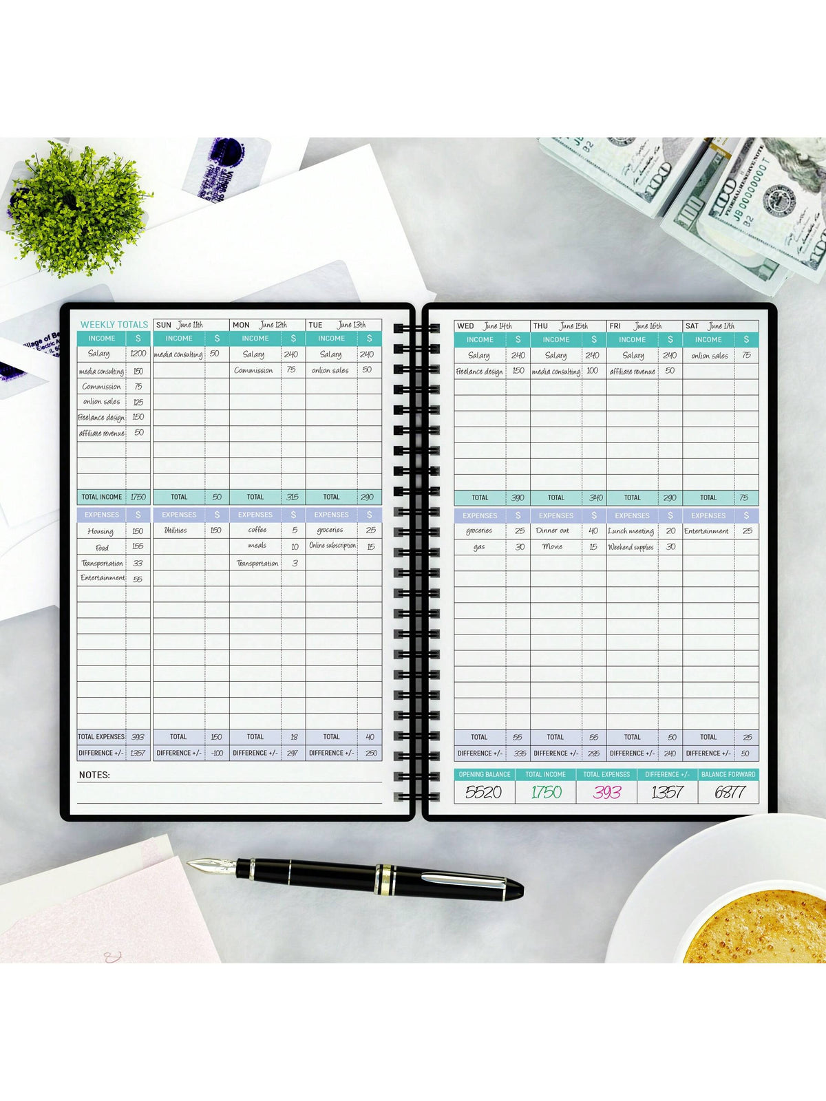 Income And Expense Tracker Notebook For Better Money Management- Bookkeeping Record Book- Income And Expense Log Book Small Business- Ledger Books For Bookkeeping Back To School School Supplies