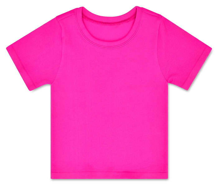 Iscream - Ribbed Short Sleeve Shirt - Pretty Pink