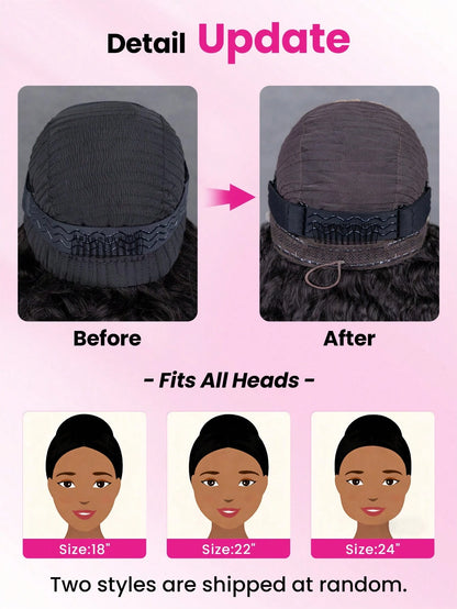 ISEE HAIR Wear Go Ocean Wave Wig Pre-Cut Lace Glueless Wigs Natural Color Pre-Plucked Hairline 9*6 Transparent Lace 180% Density 8-16 Bob Inch Upgrade Wig Friendly Use For Beginners
