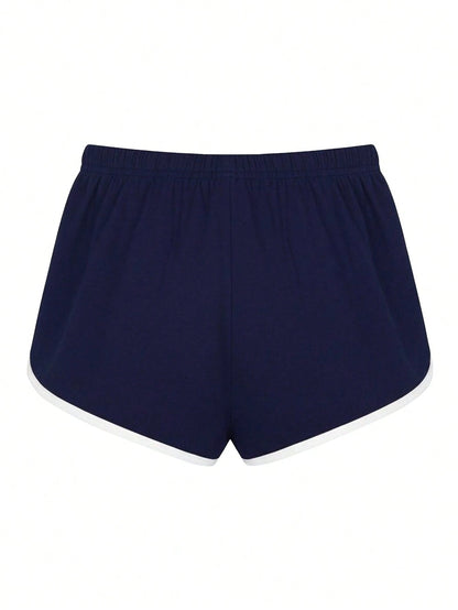 IslaSuriya Women's Casual Versatile Contrast Trim Shorts, For Gym