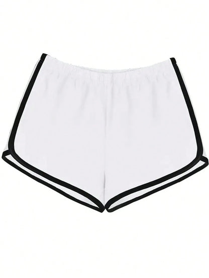 IslaSuriya Women's Casual Versatile Contrast Trim Shorts, For Gym