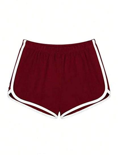 IslaSuriya Women's Casual Versatile Contrast Trim Shorts, For Gym