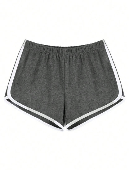 IslaSuriya Women's Casual Versatile Contrast Trim Shorts, For Gym