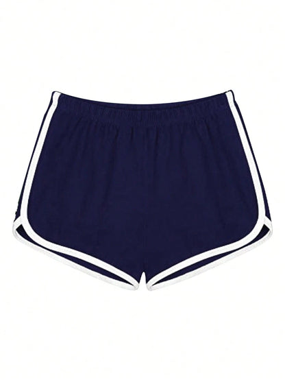 IslaSuriya Women's Casual Versatile Contrast Trim Shorts, For Gym