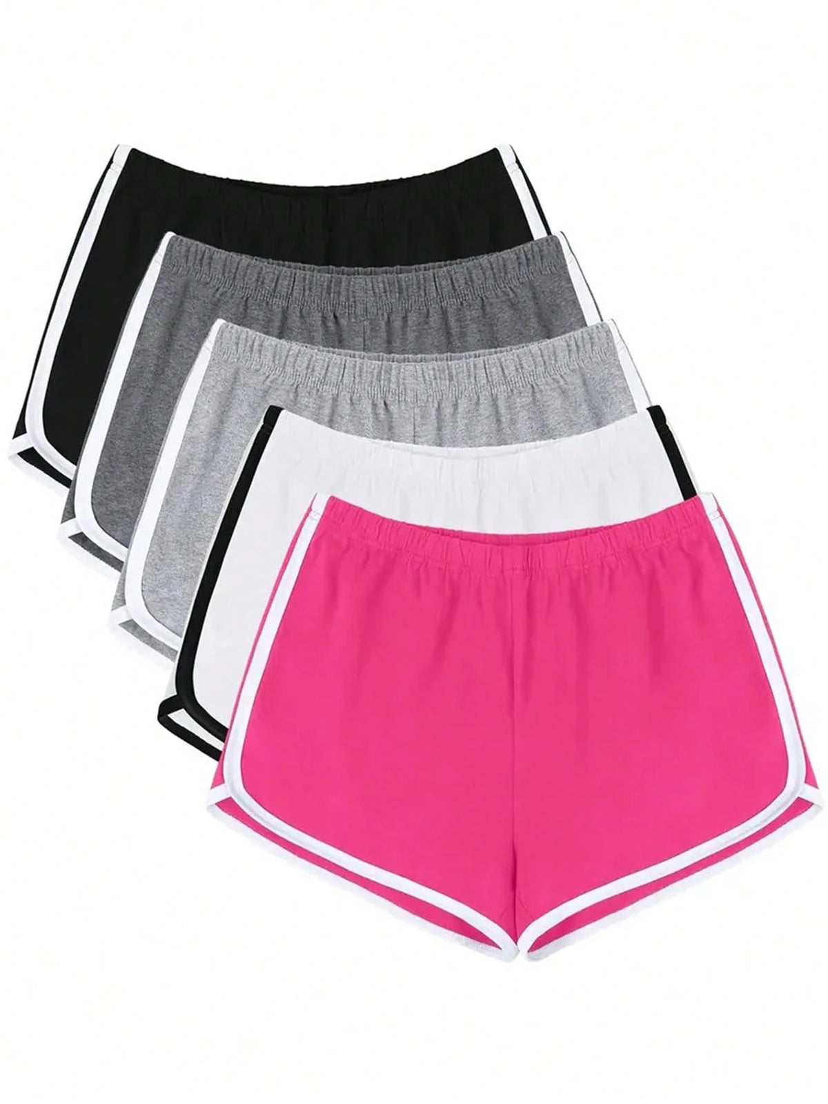 IslaSuriya Women's Casual Versatile Contrast Trim Shorts, For Gym