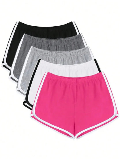 IslaSuriya Women's Casual Versatile Contrast Trim Shorts, For Gym