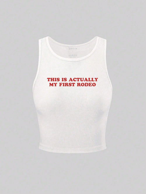 IslaSuriya Women Summer Casual Slogan Print Tank Top