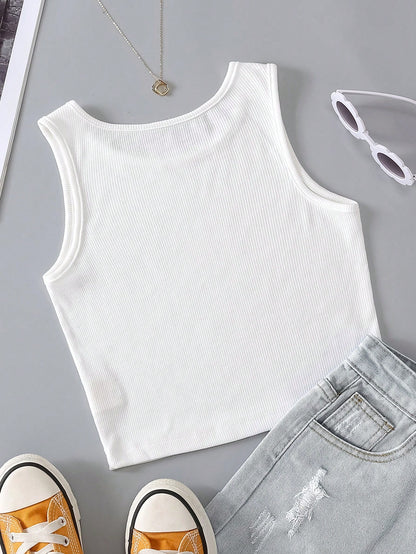 IslaSuriya Women Summer Casual Slogan Print Tank Top