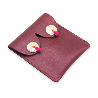 Itty Bitty Leather Coin Pouch - Burgundy