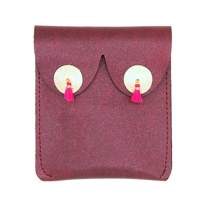 Itty Bitty Leather Coin Pouch - Burgundy