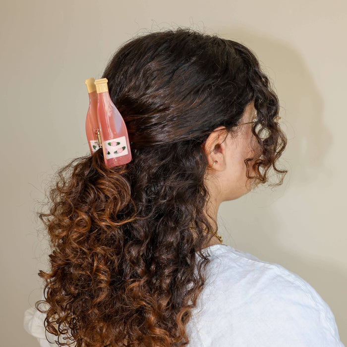 Jenny Lemons Hair Claw Clip - Large Rose Wine Bottle