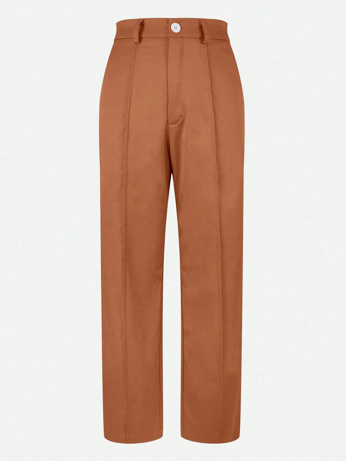 Jisfaneya Women's (No Belt) Solid-Color Pants With Side Pockets And Zippers-Elegant And Casual For The Office And Commute Brown