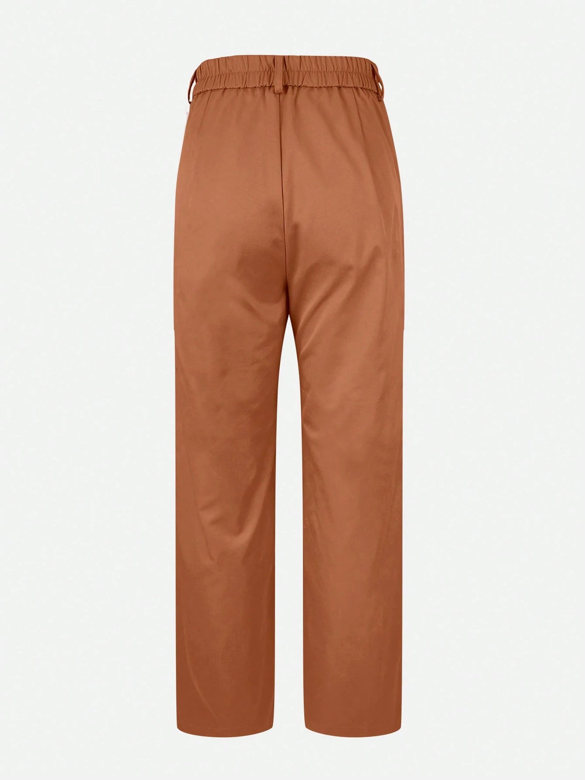 Jisfaneya Women's (No Belt) Solid-Color Pants With Side Pockets And Zippers-Elegant And Casual For The Office And Commute Brown