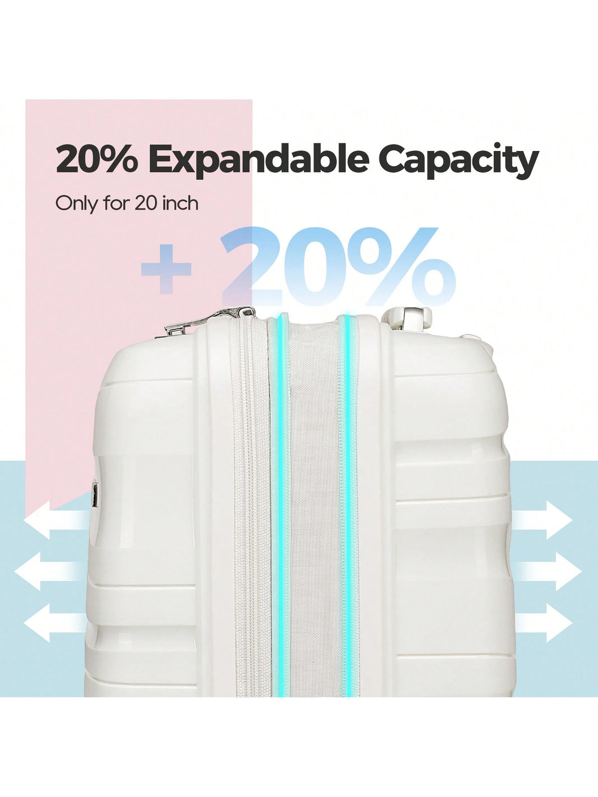 Joyway 20x14x6" Carry On Luggage, PP Hardshell Spinner Suitcase, Airline Approved Travel Trolley Bag, Durable Travel Essential For Men & Women