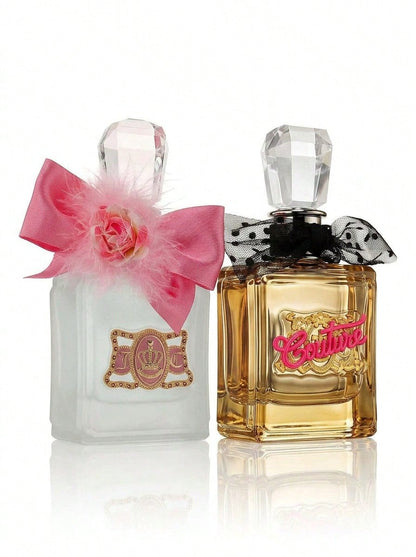 Juicy Couture Oui Lotion 3 Pcs Set For Women (EDP 1oz+EDP 0.33oz+Body Lotion 4.2oz) 1oz/30ml+0.33oz/10ml+4.2oz/125ml Perfume Long Lasting Suitable For Birthday,Party,Office,Gift Travel Use