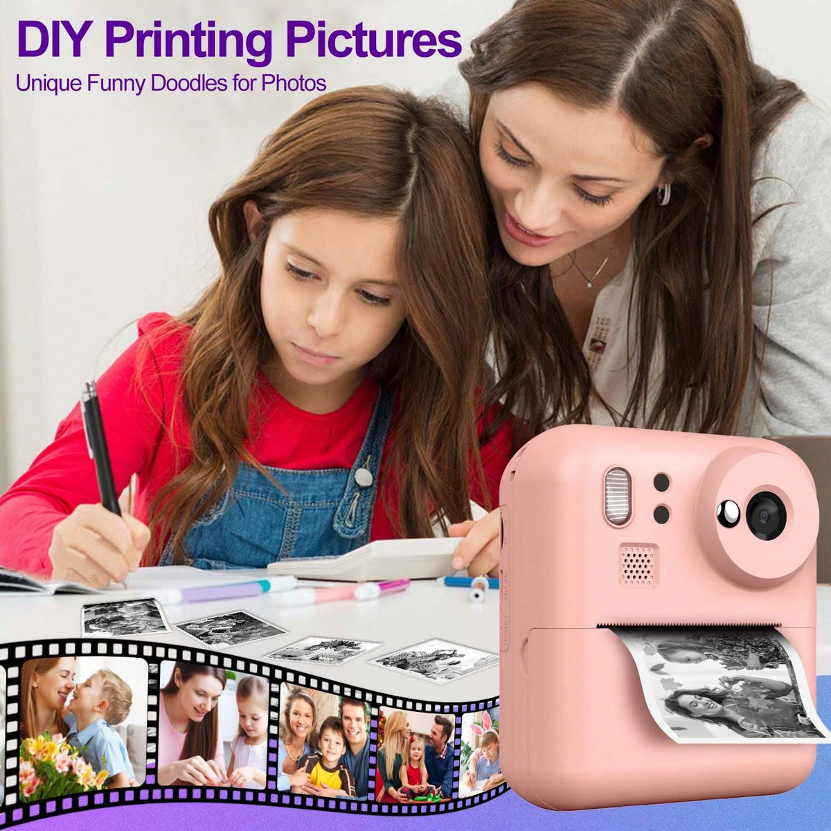 Kids Selfie Digital Camera, Portable Toy Camera, Children's Birthday Gift, Christmas And New Year Gift- Back To School Gift, Best Choice For Gifts, Suitable For 3-12 Years Old Boys And Girls Birthday