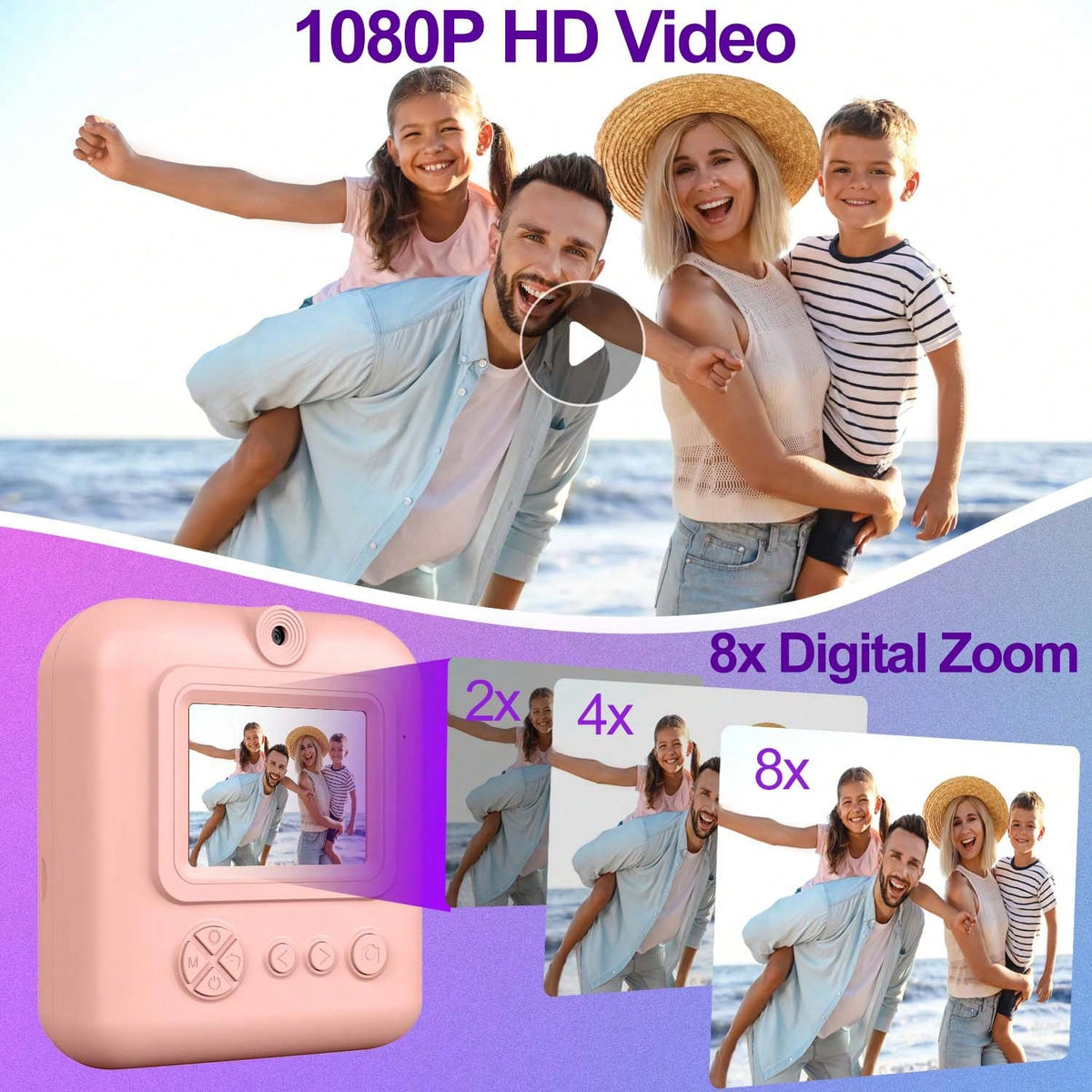 Kids Selfie Digital Camera, Portable Toy Camera, Children's Birthday Gift, Christmas And New Year Gift- Back To School Gift, Best Choice For Gifts, Suitable For 3-12 Years Old Boys And Girls Birthday