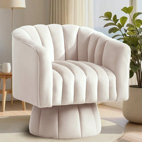 KORSER Swivel Accent Chair,360°Swivel Barrel Chair, Modern Swivel Chair With Velvet Fabric, Mid-Century Swivel Chair With Wide Upholstered, Round Swivel Armchair For Living Room, Lounge, Bedroom