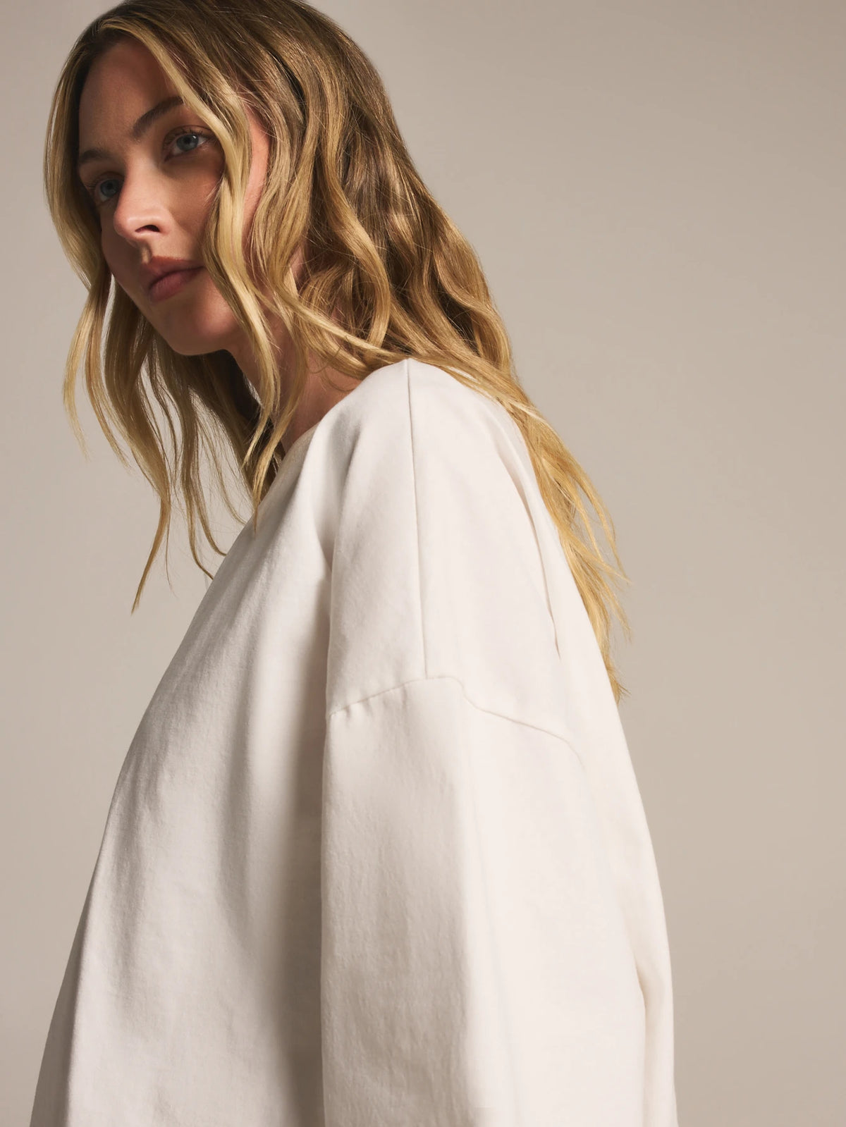 KSTM Oversized Drop Shoulder T-Shirt With Wide Sleeves And Round Neck For Effortless Casual Style