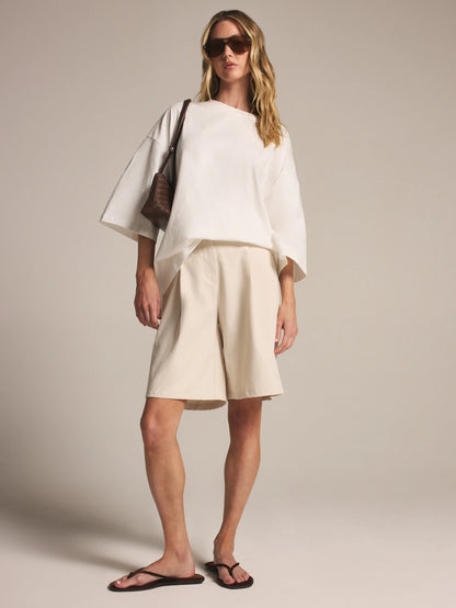 KSTM Oversized Drop Shoulder T-Shirt With Wide Sleeves And Round Neck For Effortless Casual Style