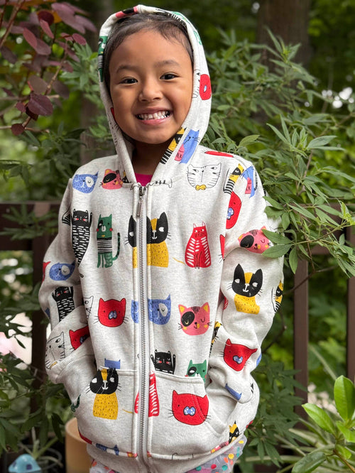 LA Soul - Colorful Cat Zip Hoodie