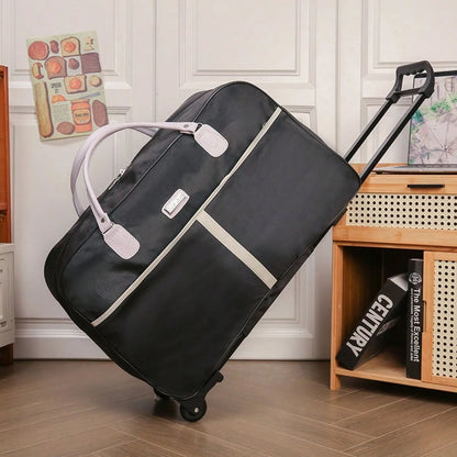 Ladies' Large Capacity Travel Luggage, Portable And Lightweight Wheeled Luggage, Korean Style Short Distance Folding Checked Box