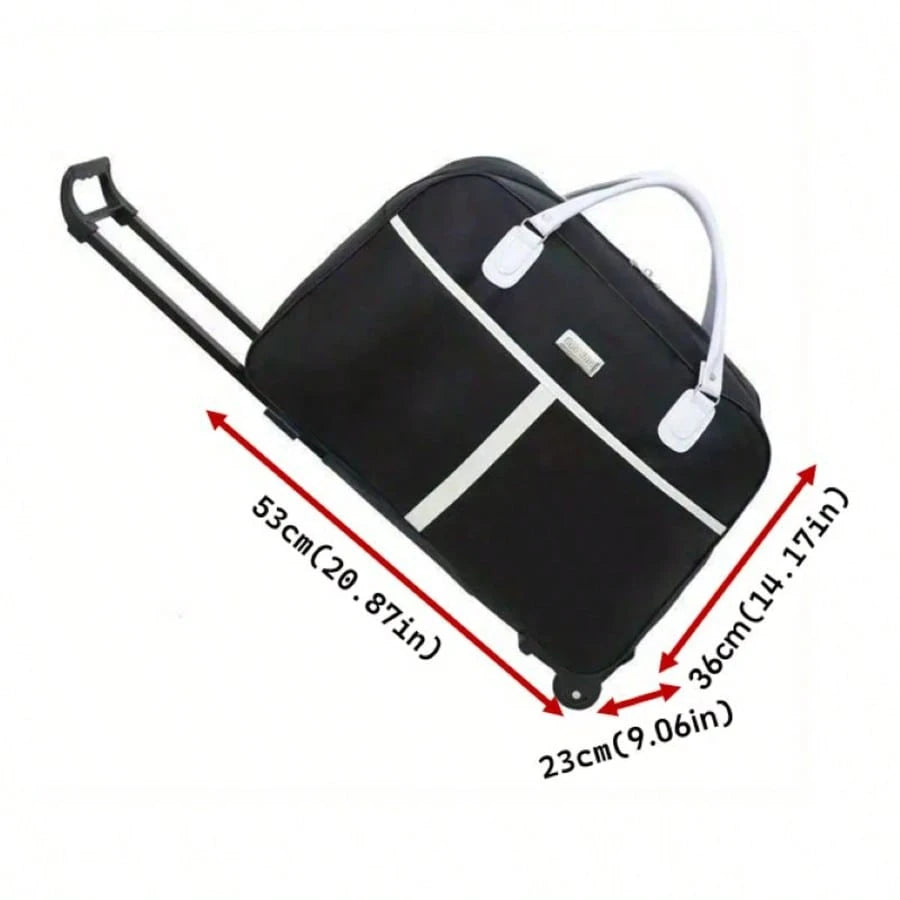 Ladies' Large Capacity Travel Luggage, Portable And Lightweight Wheeled Luggage, Korean Style Short Distance Folding Checked Box