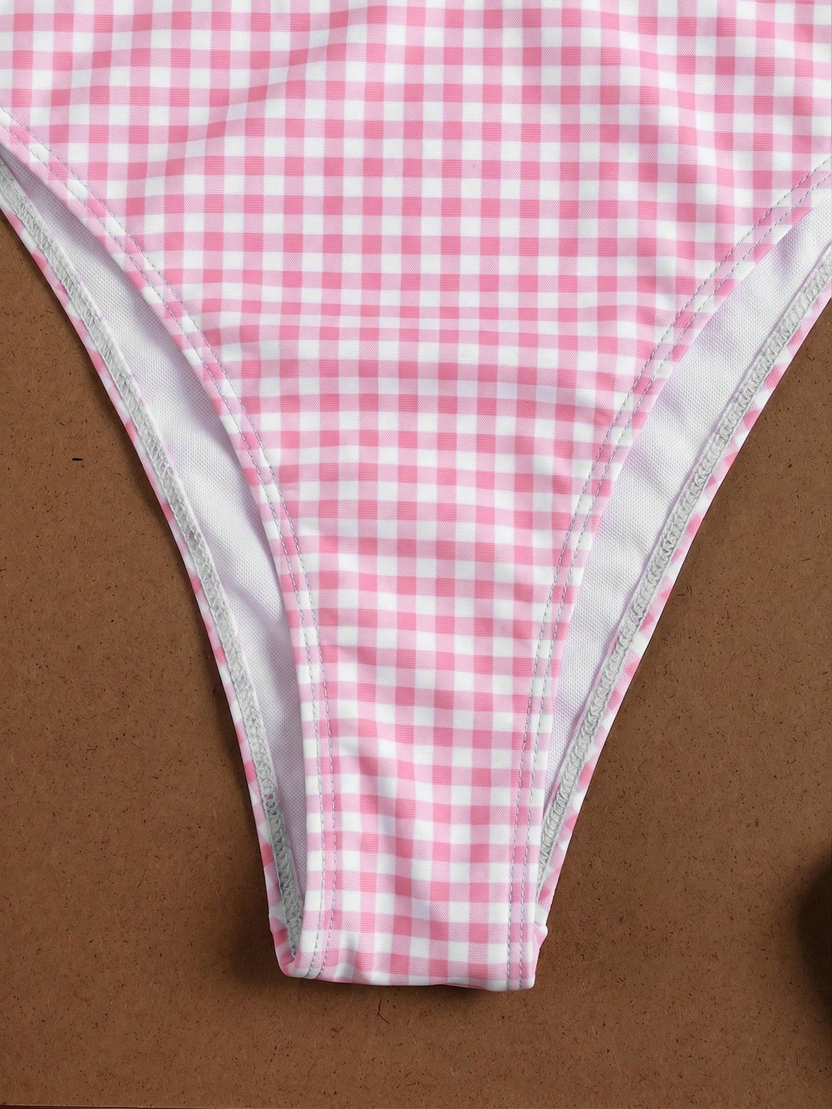 Ladies' Light Blue Floral Plaid Camisole Swimwear For Beach, Sweet Girl Vacation Style Two Pieces Bikini Set For Women's 2026 Spring Summer