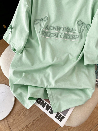 Lalippa Coffee Striped Digital Print Oversized Casual Mid-Length Round Neck Drop Shoulder Women T-Shirt, Gift For Friends