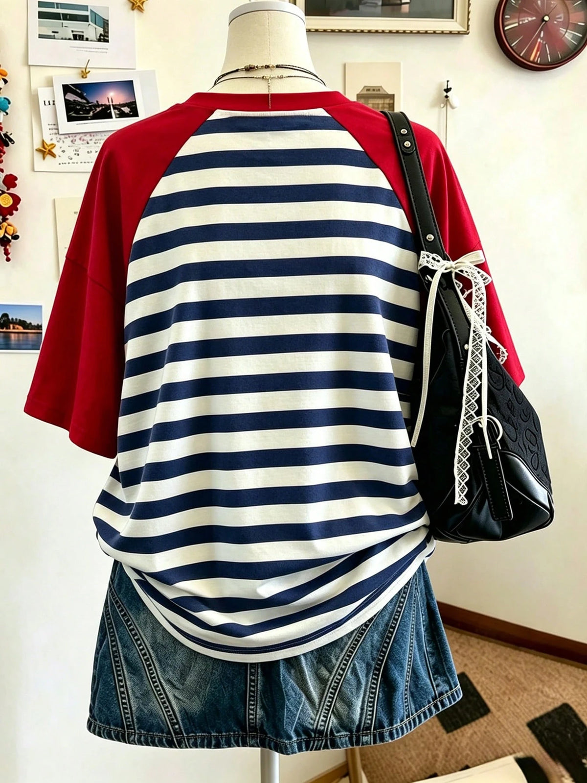 Lalippa Women's Letter & Floral Print Round Neck Casual Versatile Daily Wear Short Sleeve T-Shirt