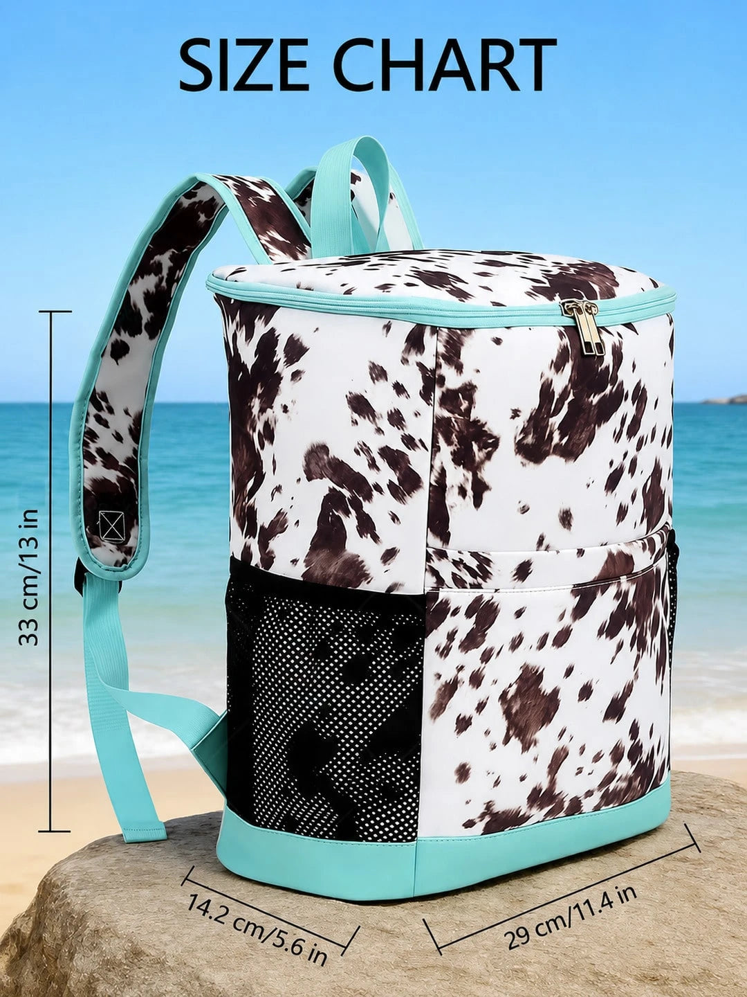 Large Capacity Picnic Cooler Backpack, 30L Leak Resistant Insulated Soft Cooler With Easy Clean Lining, Bottle Opener And Front Pocket