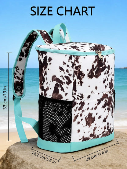 Large Capacity Picnic Cooler Backpack, 30L Leak Resistant Insulated Soft Cooler With Easy Clean Lining, Bottle Opener And Front Pocket