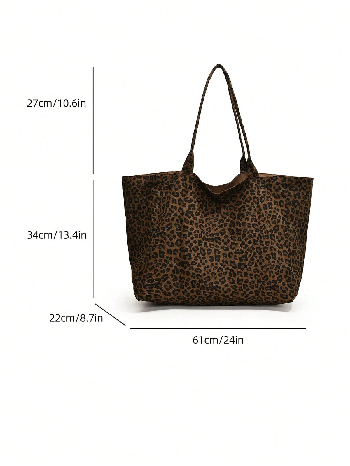 Lazy Style Leopard Print Pattern Women's Tote Bag, Stylish And Versatile Large Capacity Storage Shoulder/Commuting Bag