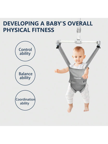 Lcchabls Baby Doorway Jumper For 6-36 Months,Portable Baby Jumper & Bouncer,Balance & Coordination Trainer,Secure Clamp,Steel Spring,Adjustable Strap,Soft Seat