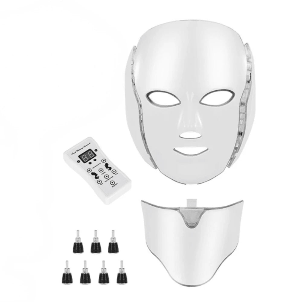 LED Mask Light Therapy, Red Light Therapy For Face And Neck Skin Care, 7 Colors LED Facial Skin Care Mask, Home Facial Care Tool Accessories