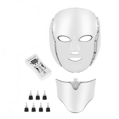 LED Mask Light Therapy, Red Light Therapy For Face And Neck Skin Care, 7 Colors LED Facial Skin Care Mask, Home Facial Care Tool Accessories