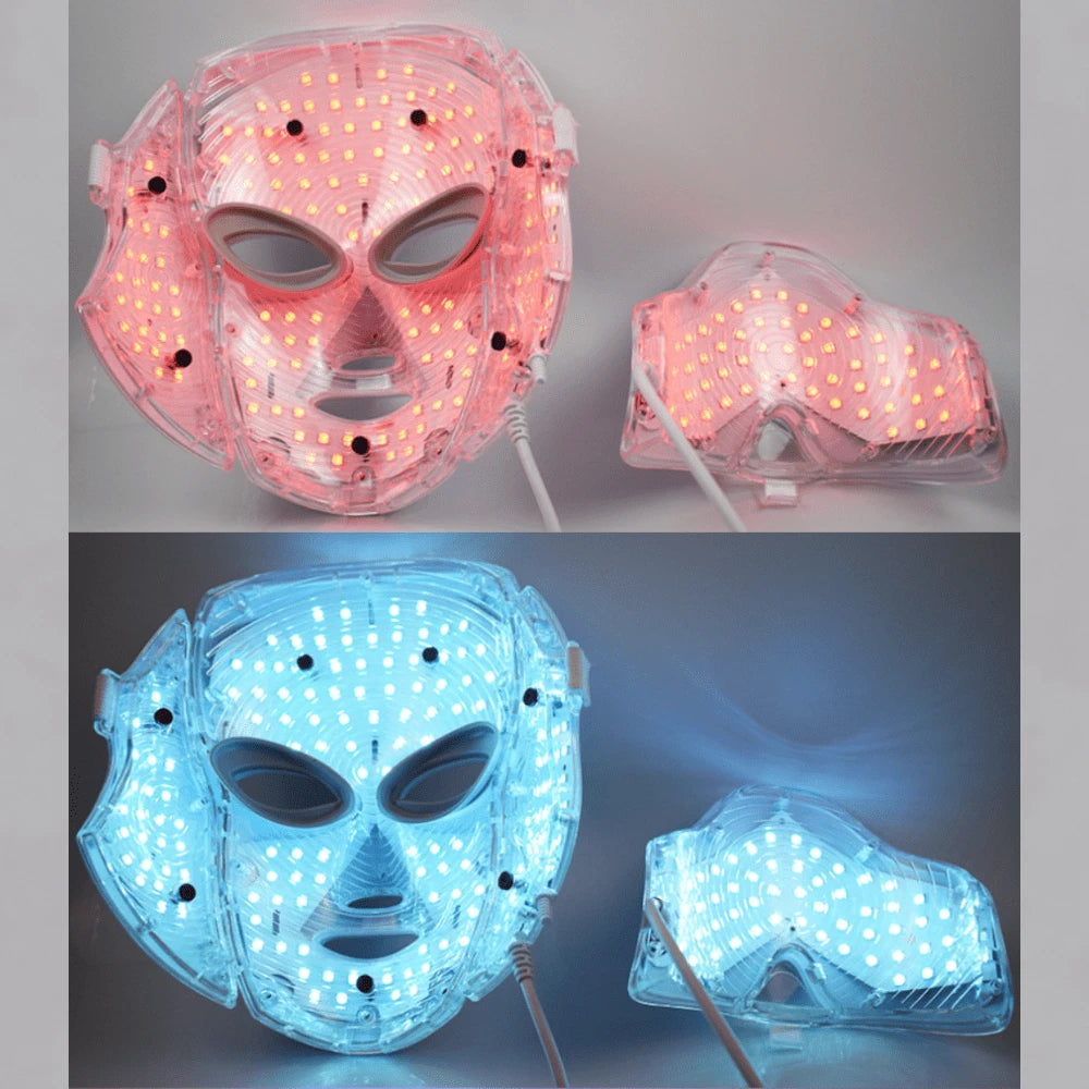 LED Mask Light Therapy, Red Light Therapy For Face And Neck Skin Care, 7 Colors LED Facial Skin Care Mask, Home Facial Care Tool Accessories